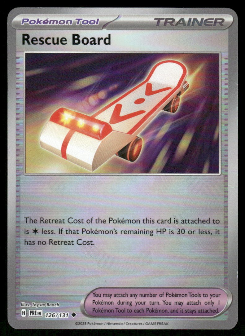 Pokemon Cards Rescue Board 126/131 Reverse Holo Prismatic Evolutions Pokeball NM0
