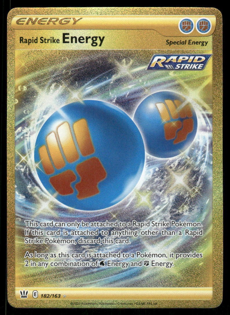 Pokemon Cards Rapid Strike Energy 182/163 Battle Styles Secret Rare NM0