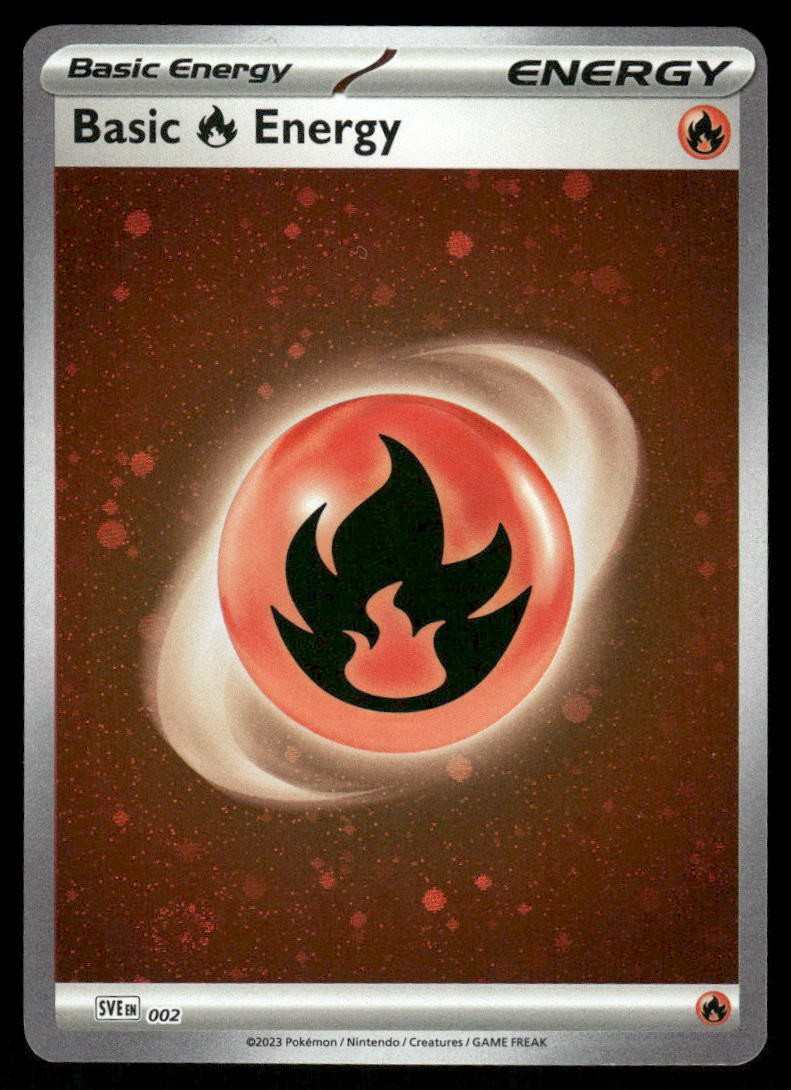Pokemon Cards Basic Fire Energy 002 Scarlet & Violet Energies HOLO Common NM0