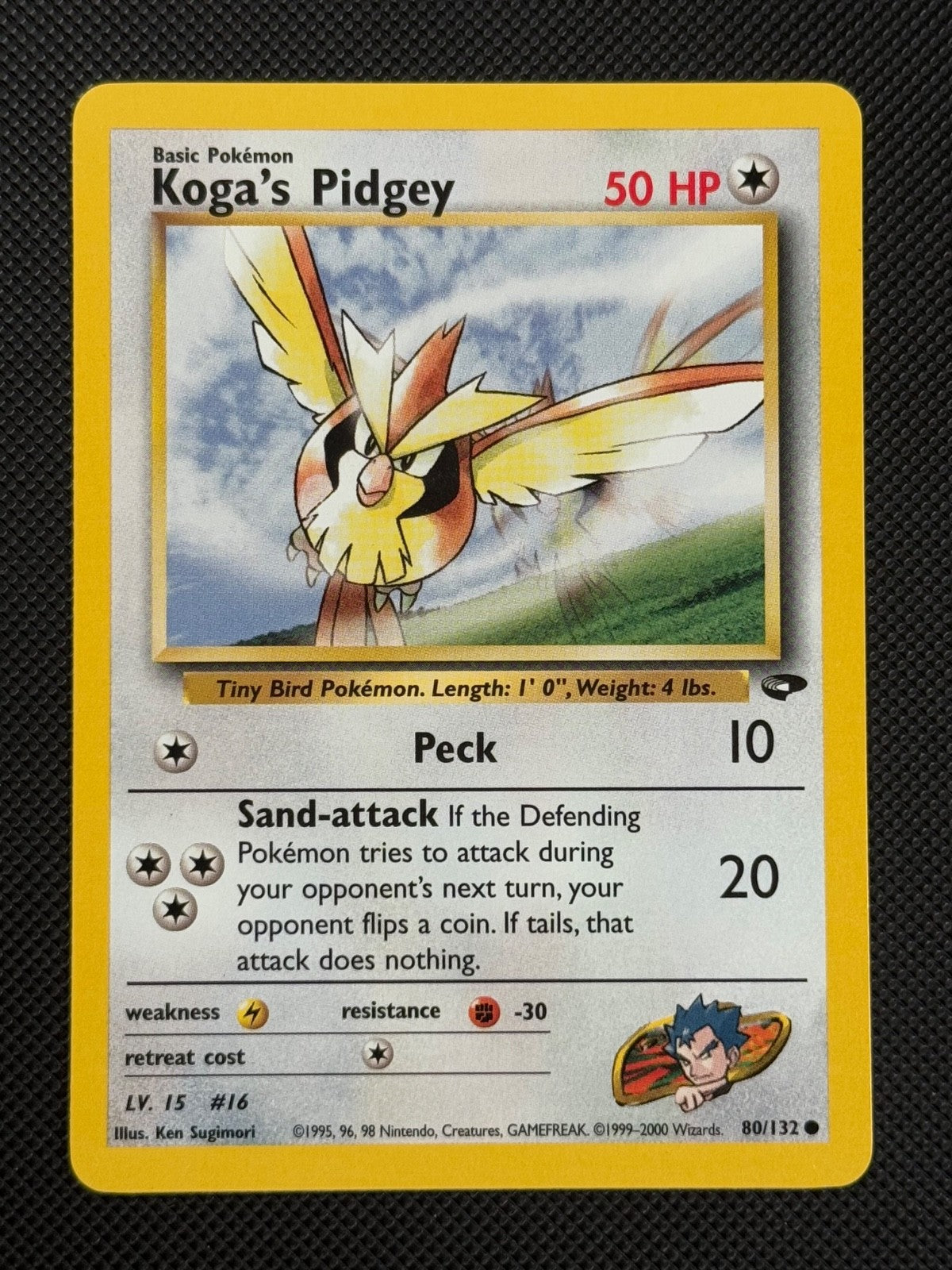 Koga's Pidgey 80/132 REGULAR Pokémon Card WOTC Gym Challenge Common0