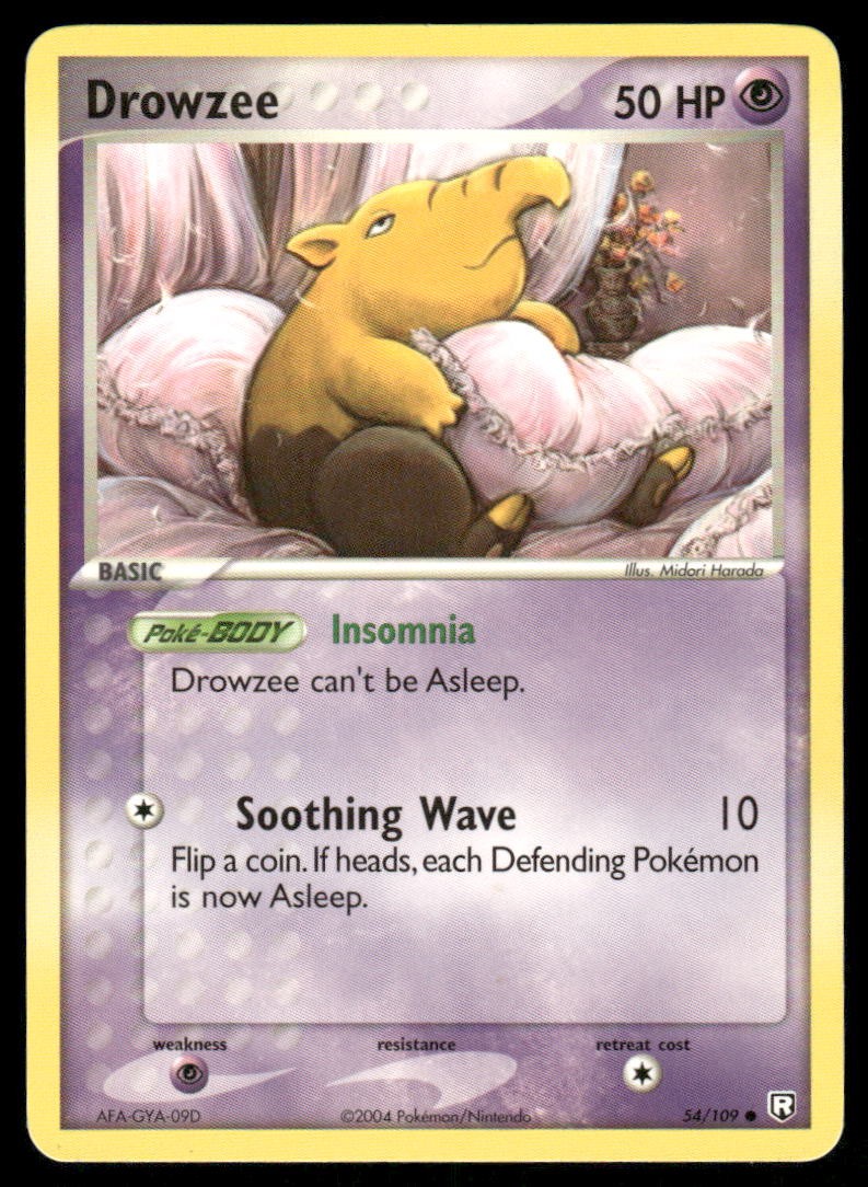 Pokemon Cards Drowzee 54/109 Team Rocket Returns Common LP0
