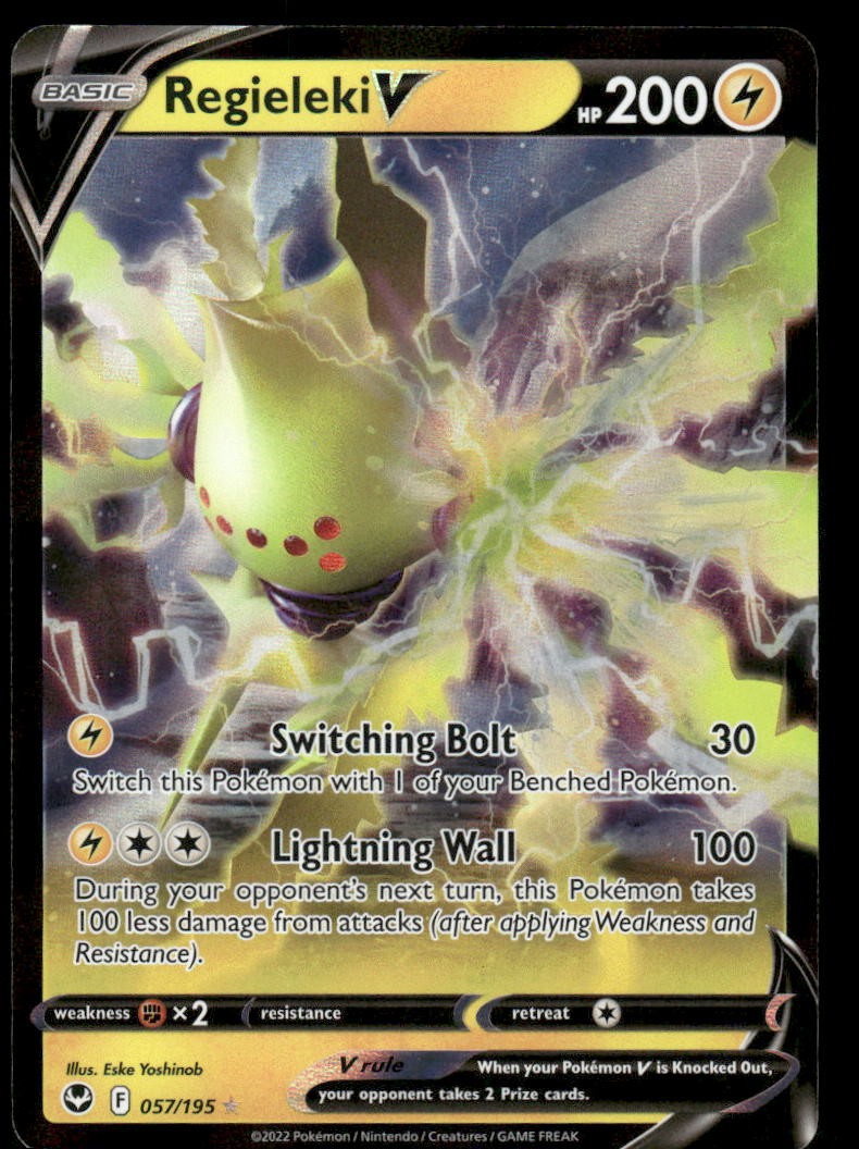 Pokemon Cards Regieleki V 057/195 Silver Tempest Holo Rare V NM *20