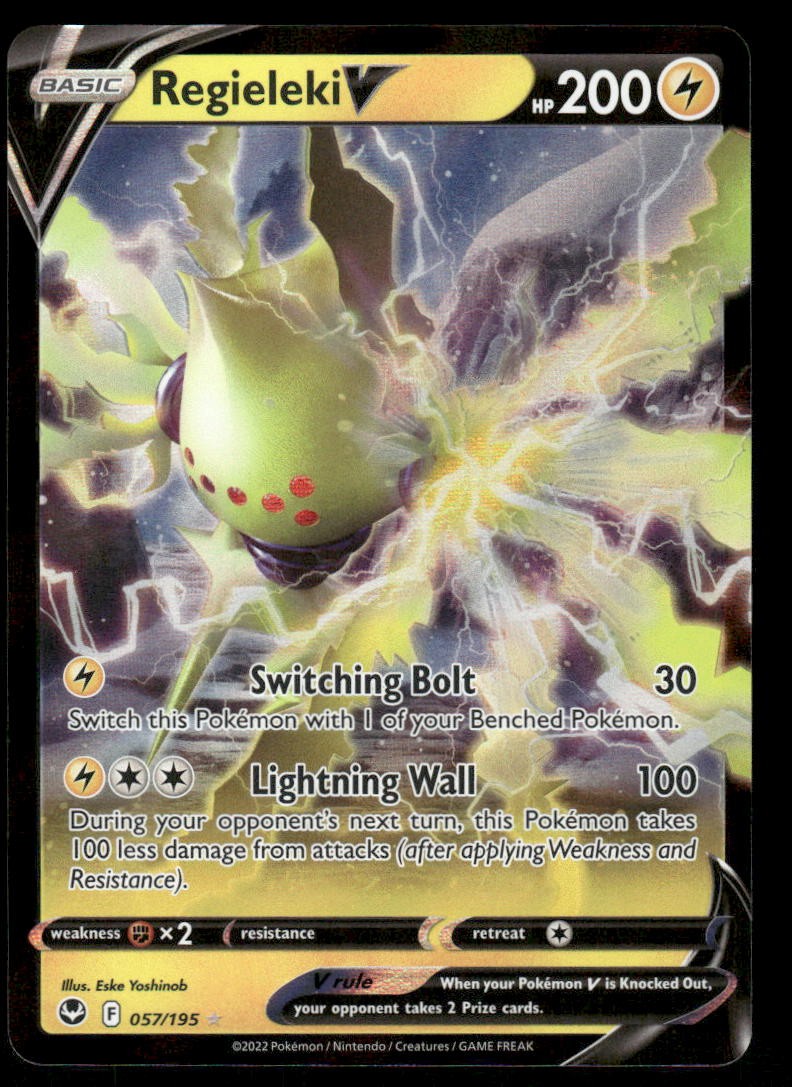 Pokemon Cards Regieleki V 057/195 Silver Tempest Holo Rare V NM0