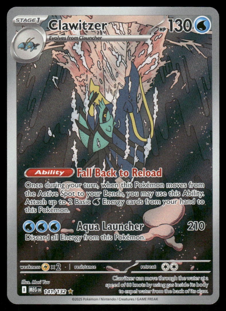 Pokemon Cards Clawitzer 141/132 Mega Evolution Illustration Rare NM0