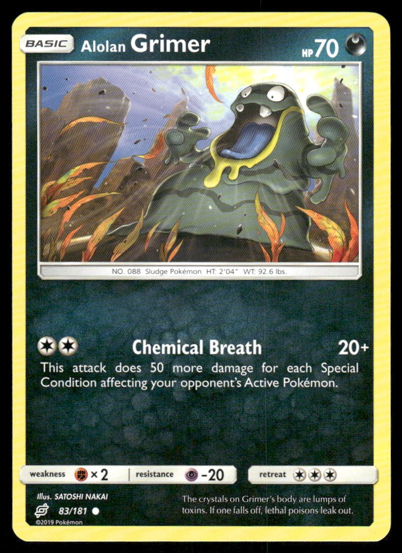 Pokemon Cards Alolan Grimer 83/181 Team Up Sun & Moon Common NM0