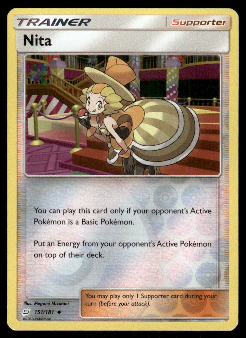 Pokemon Cards Nita 151/181 Reverse Holo Team Up Sun & Moon NM0