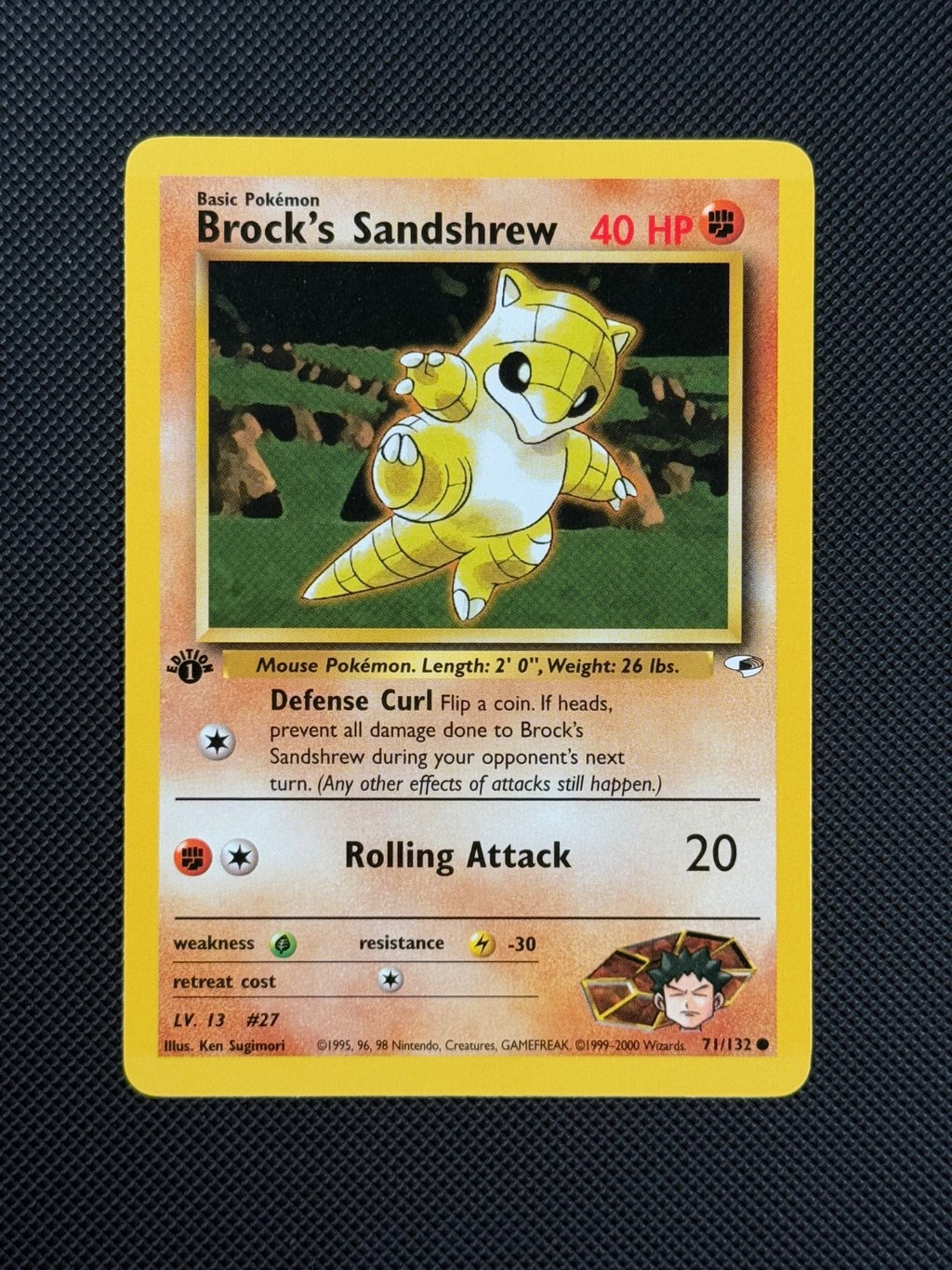Pokémon Cards Brock's Sandshrew 71/132 1ST EDITION Gym Heroes WOTC Common1