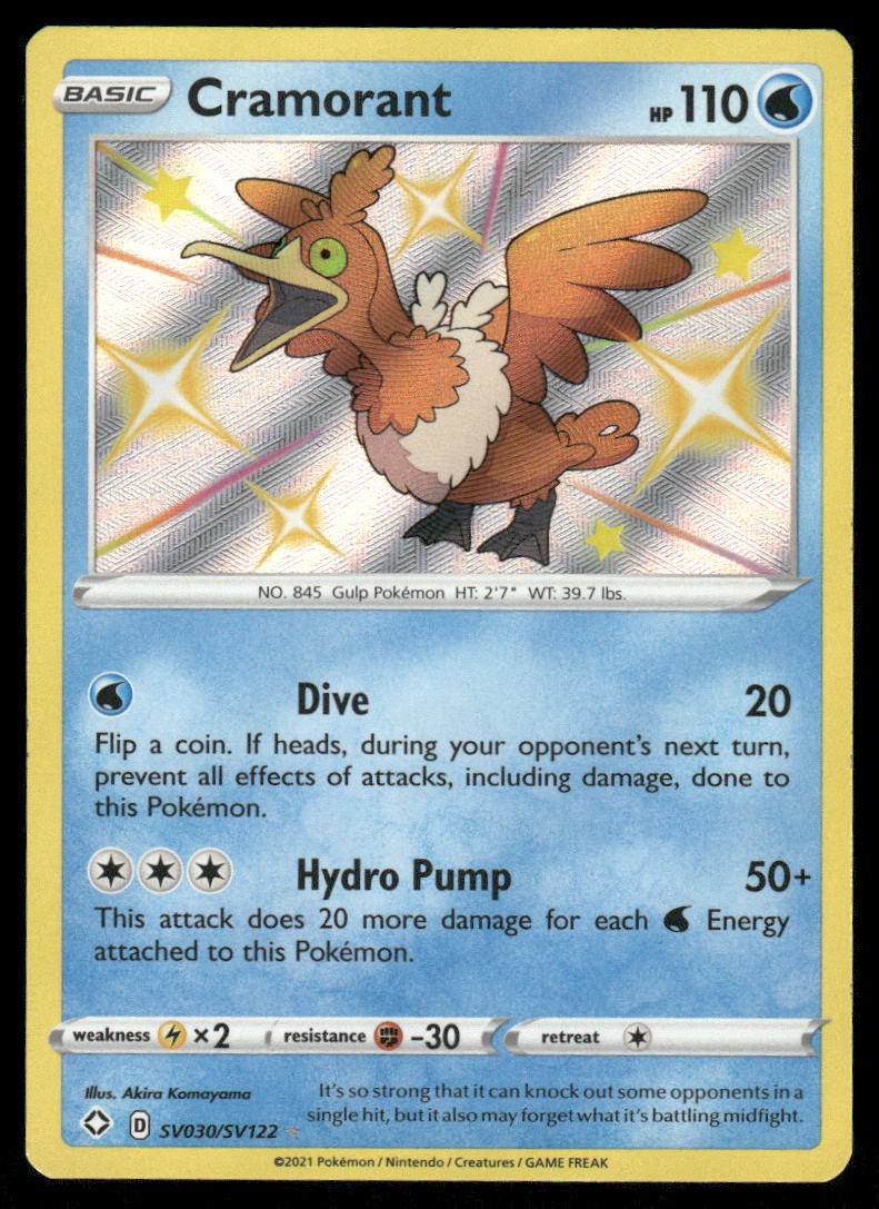 Pokemon Cards Cramorant SV030/SV122 Shining Fates Shiny Vault Rare Shiny NM *20