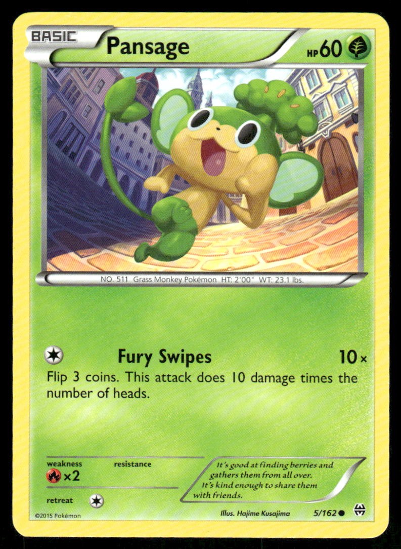 Pokemon Cards Pansage 5/162 BREAKthrough XY Common NM0