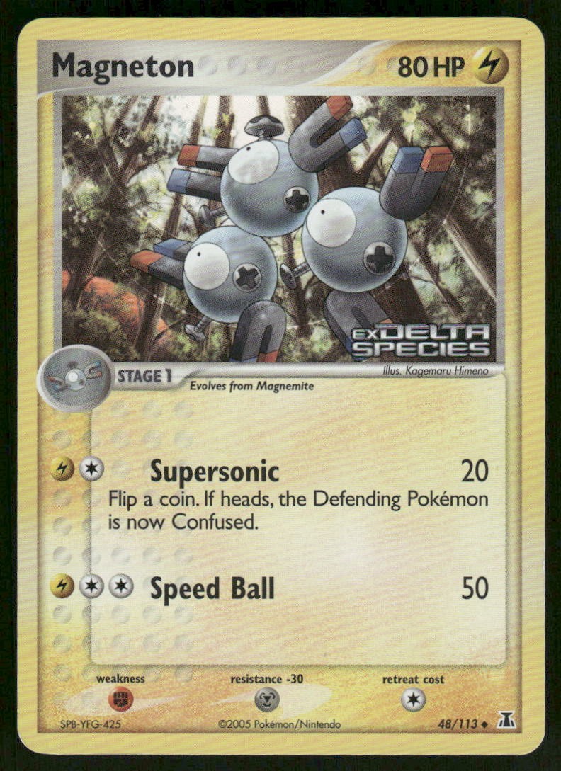 Pokemon Cards Magneton 48/113 STAMPED Delta Species Uncommon LP0