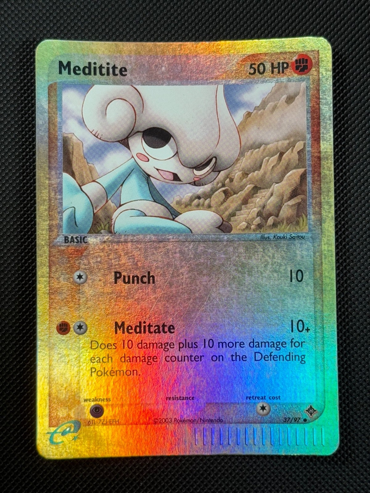 Meditite 37/97 REVERSE HOLO Pokémon Card EX Dragon Holo Uncommon0