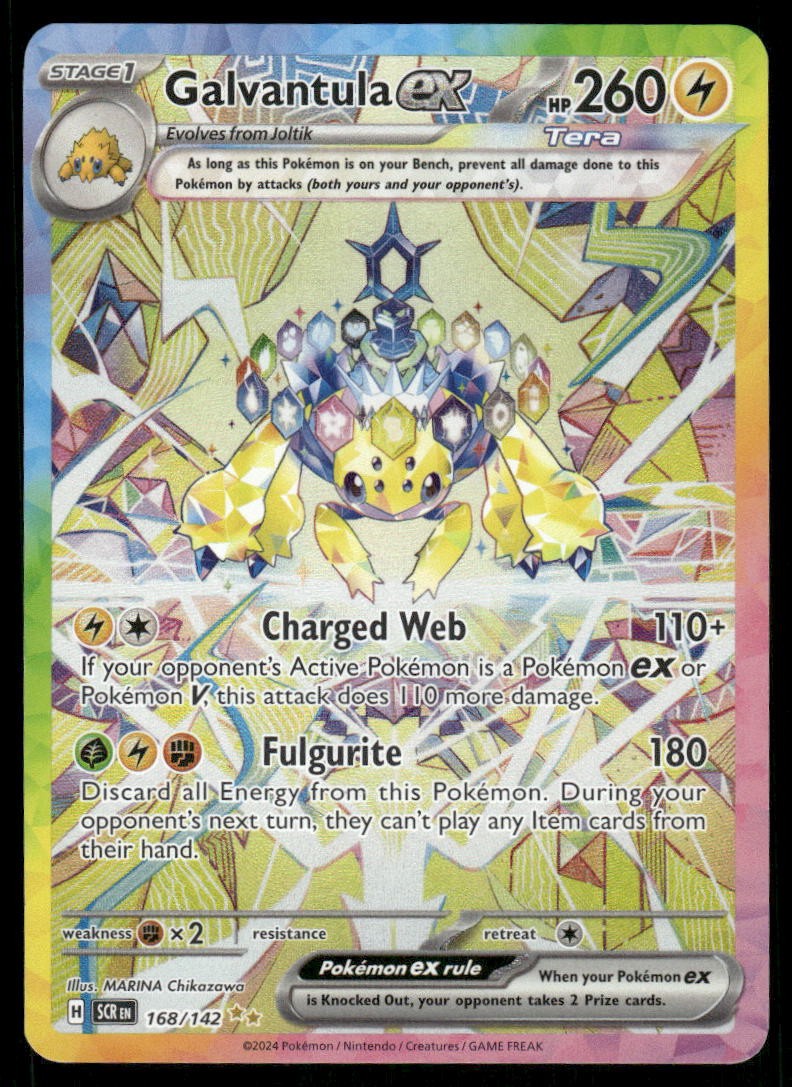 Pokemon Cards Galvantula ex 168/142 Stellar Crown Special Illustration Rare NM0