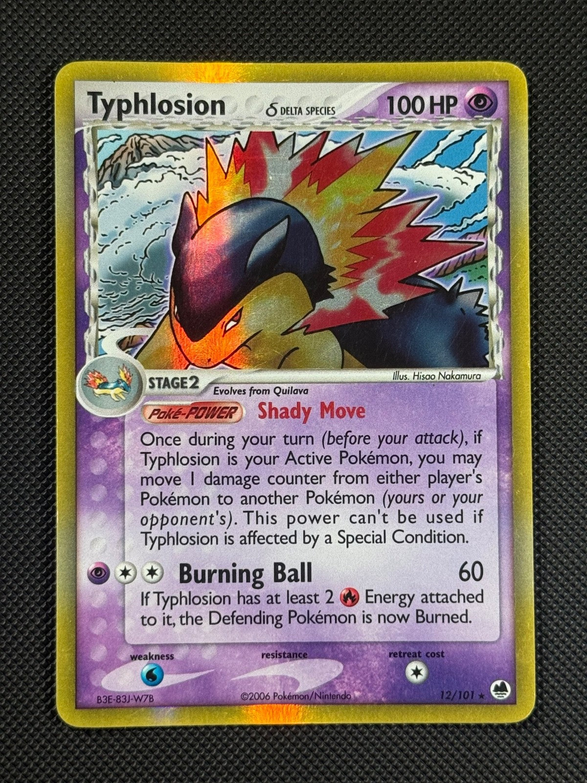 Typhlosion 12/101 HOLO Pokémon Card EX Dragon Frontiers Holo Rare0