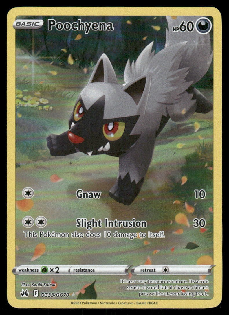 Pokemon Cards Poochyena GG33/GG70 Crown Zenith Galarian Gallery Holo NM0