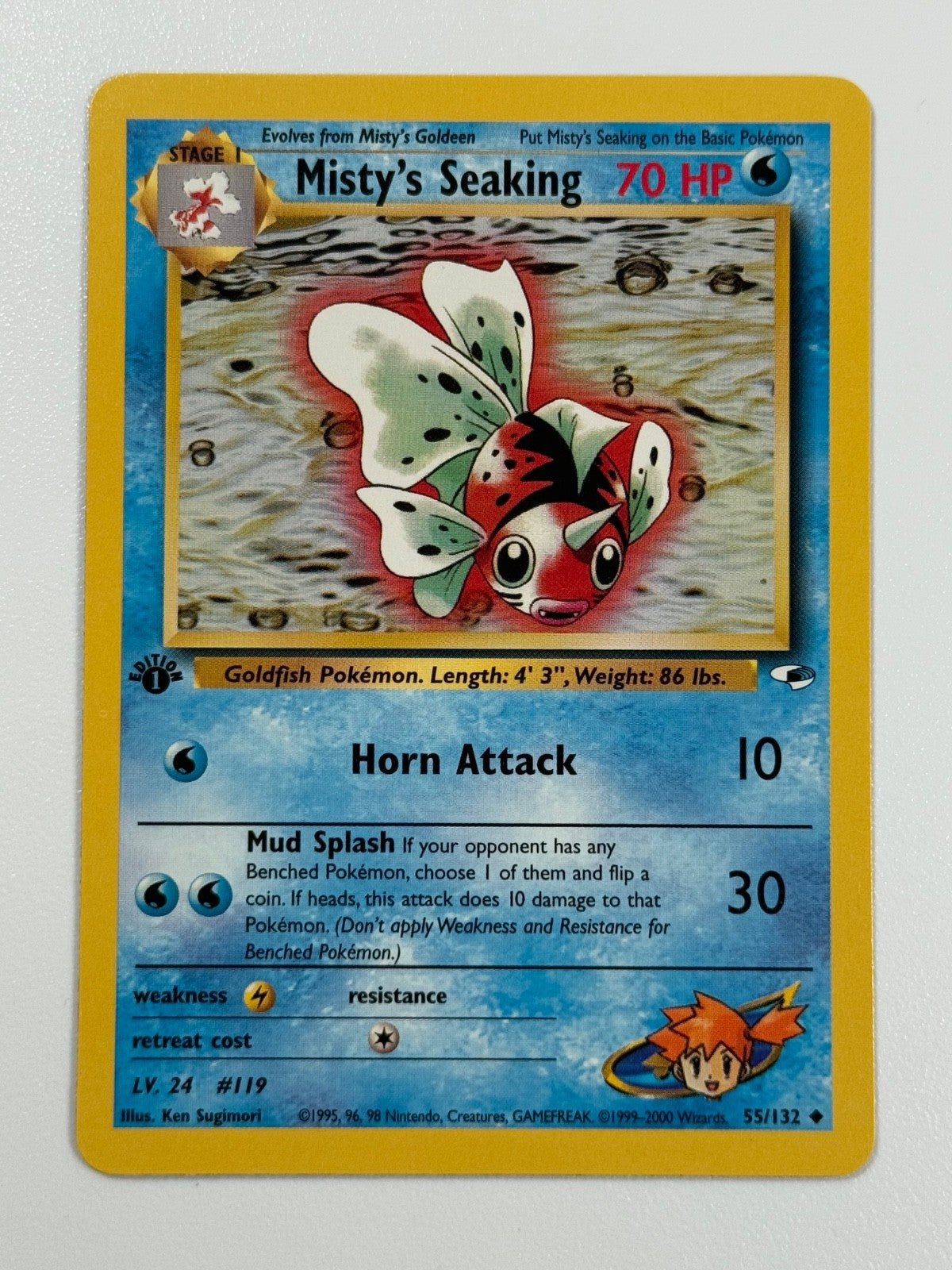 Pokémon Cards Misty's Seaking 55/132 1ST EDITION Gym Heroes WOTC Uncommon0