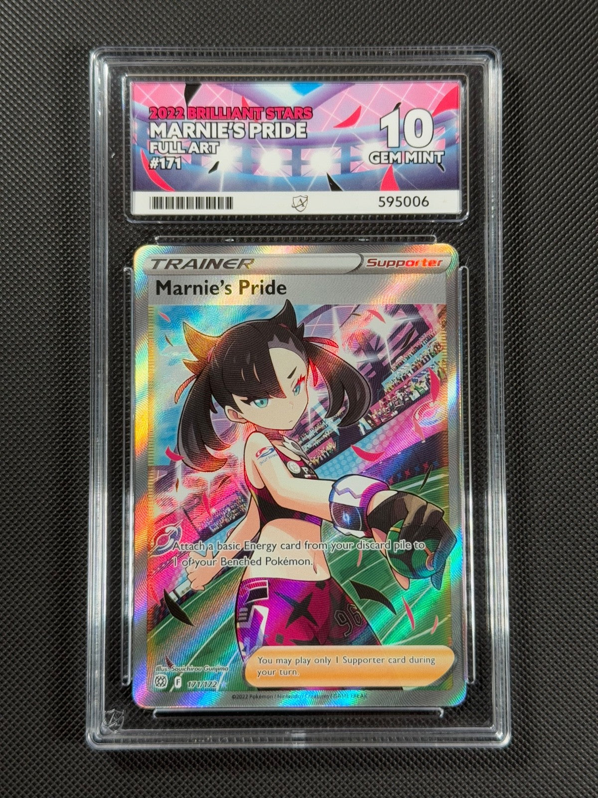 ACE 10 Marnie's Pride 171/172 FULL ART Pokémon Card Brilliant Stars GEM MINT0