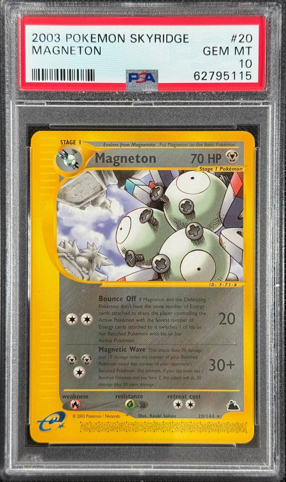 Pokemon Card Magneton 20/144 Non Holo Skyridge WOTC PSA 100