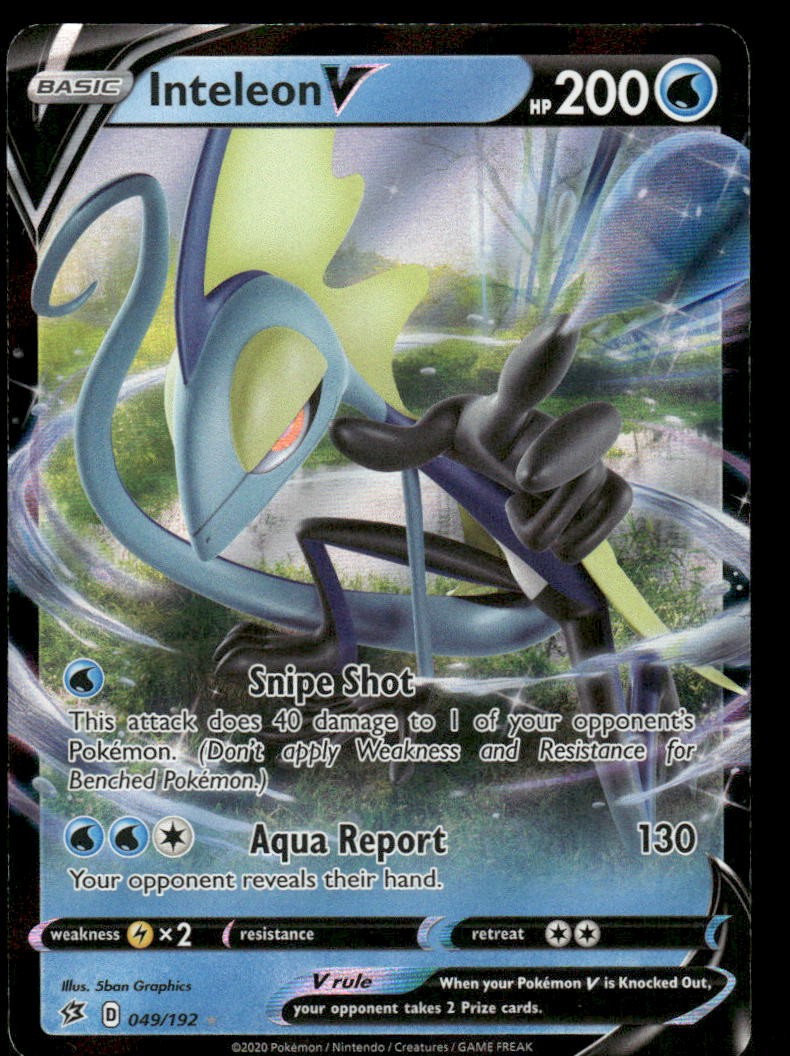 Pokemon Cards Inteleon V 049/192 Rebel Clash Holo Rare V NM0