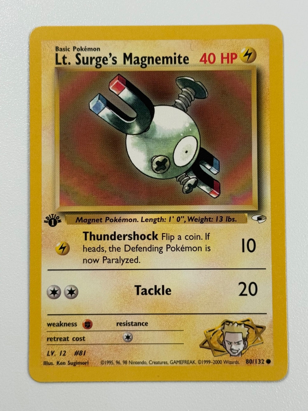 Pokémon Cards Lt. Surge's Magnemite 80/132 1ST EDITION Gym Heroes WOTC Common0