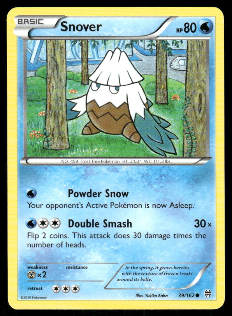 Pokemon Cards Snover 39/162 BREAKthrough XY Common NM0