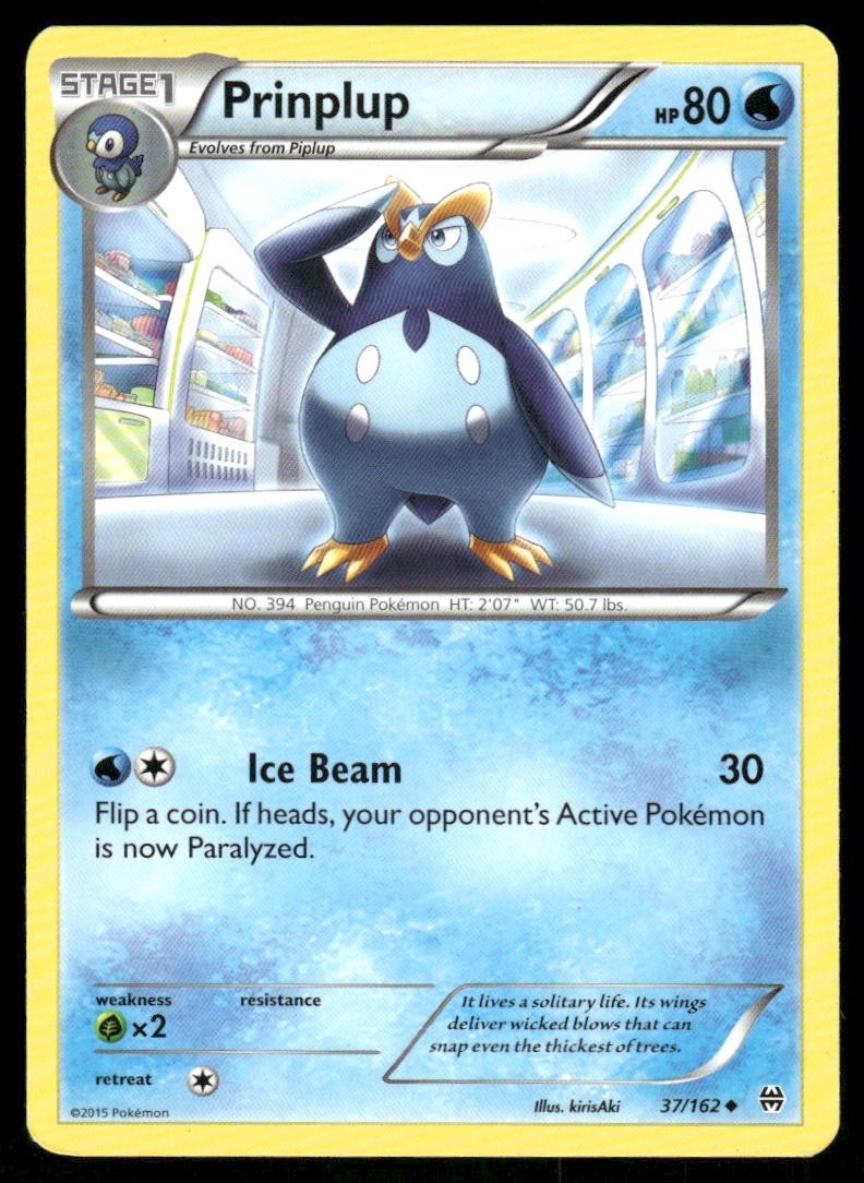 Pokemon Cards Prinplup 37/162 BREAKthrough XY Uncommon NM0