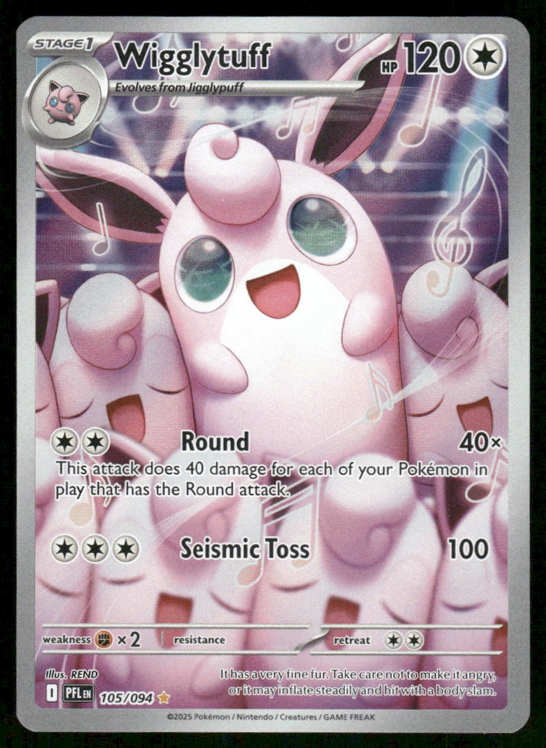 Pokemon Cards Wigglytuff 105/094 Phantasmal Flames Illustration Rare NM *20