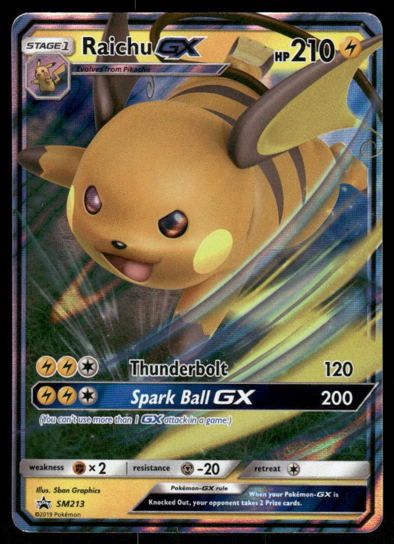 Pokemon Cards Raichu GX SM213 SM Black Star Promos Promo NM0