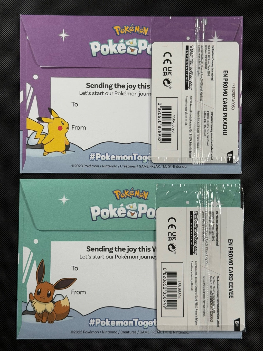 Pikachu 025/165 & Eevee 133/165 POKEMON TOGETHER Pokémon Card Sealed Poké Post1