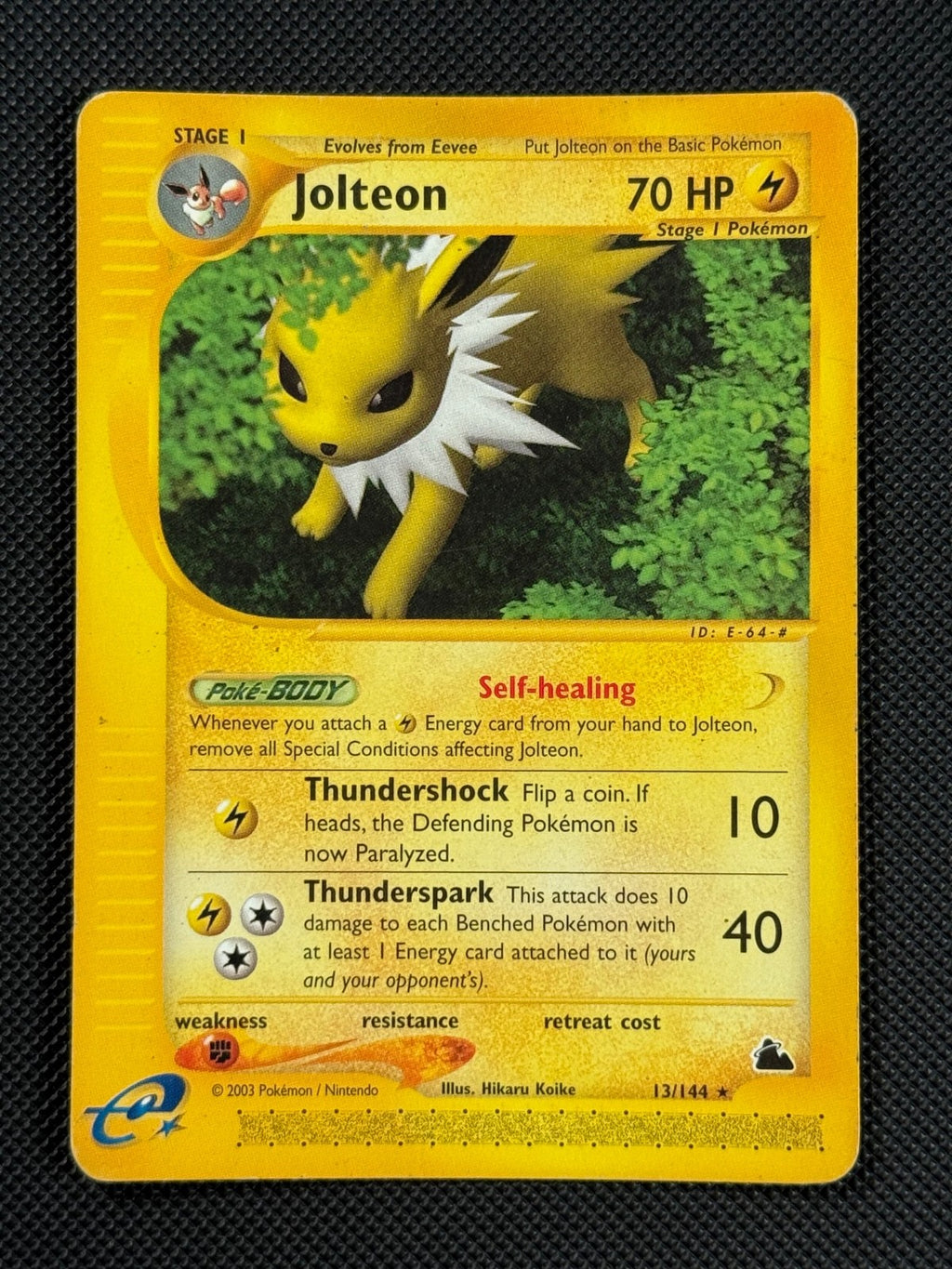 Jolteon 13/144 NON HOLO Pokémon Card WOTC Skyridge Non Holo Rare0