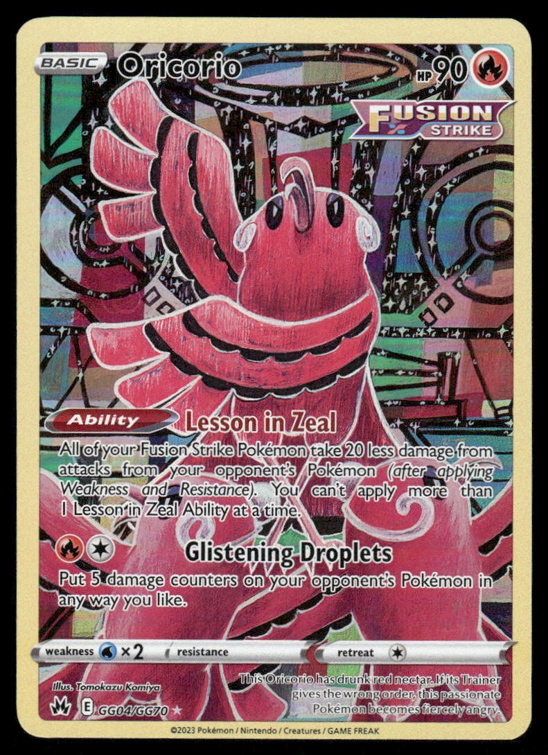 Pokemon Cards Oricorio GG04/GG70 Crown Zenith Galarian Gallery Holo NM *20