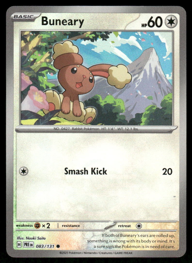 Pokemon Cards Buneary 083/131 Reverse Holo Prismatic Evolutions Pokeball NM *20