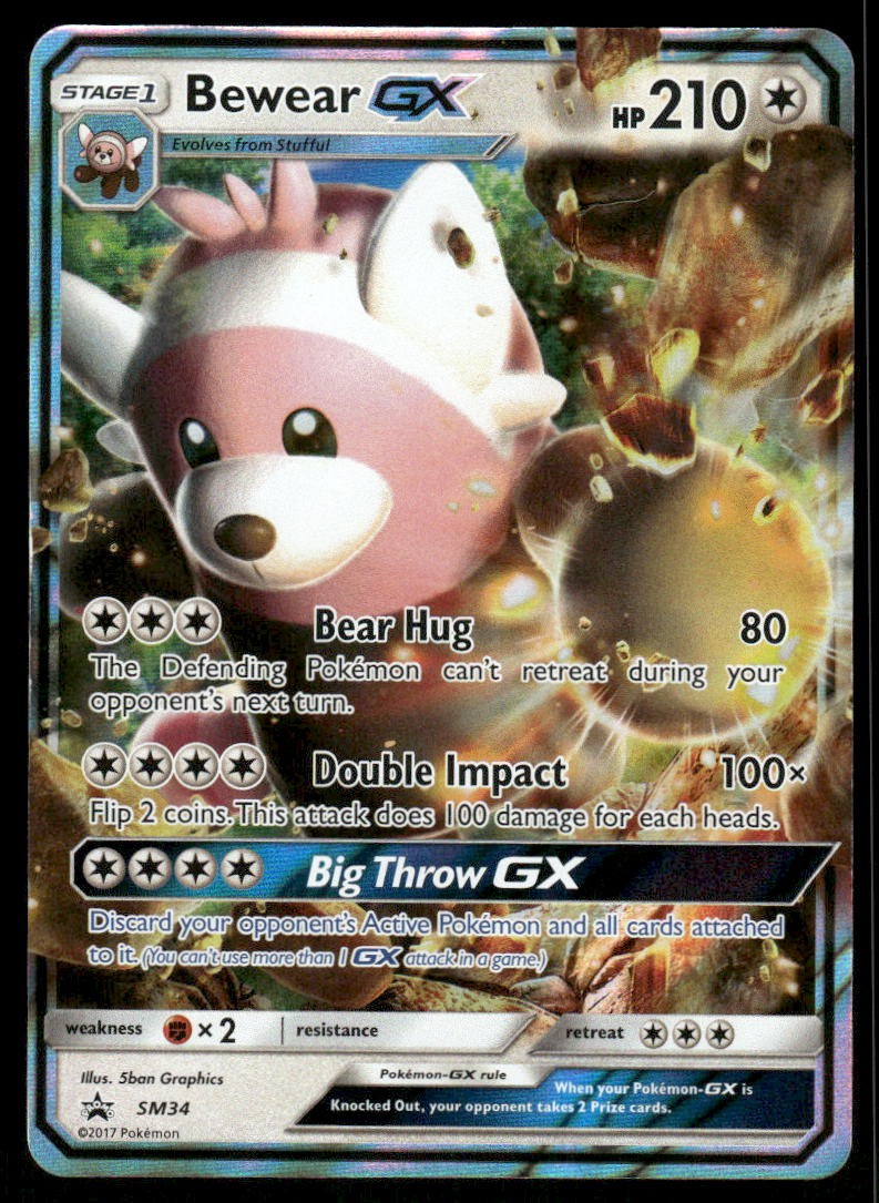 Pokemon Cards Bewear GX SM34 SM Black Star Promos Promo NM0