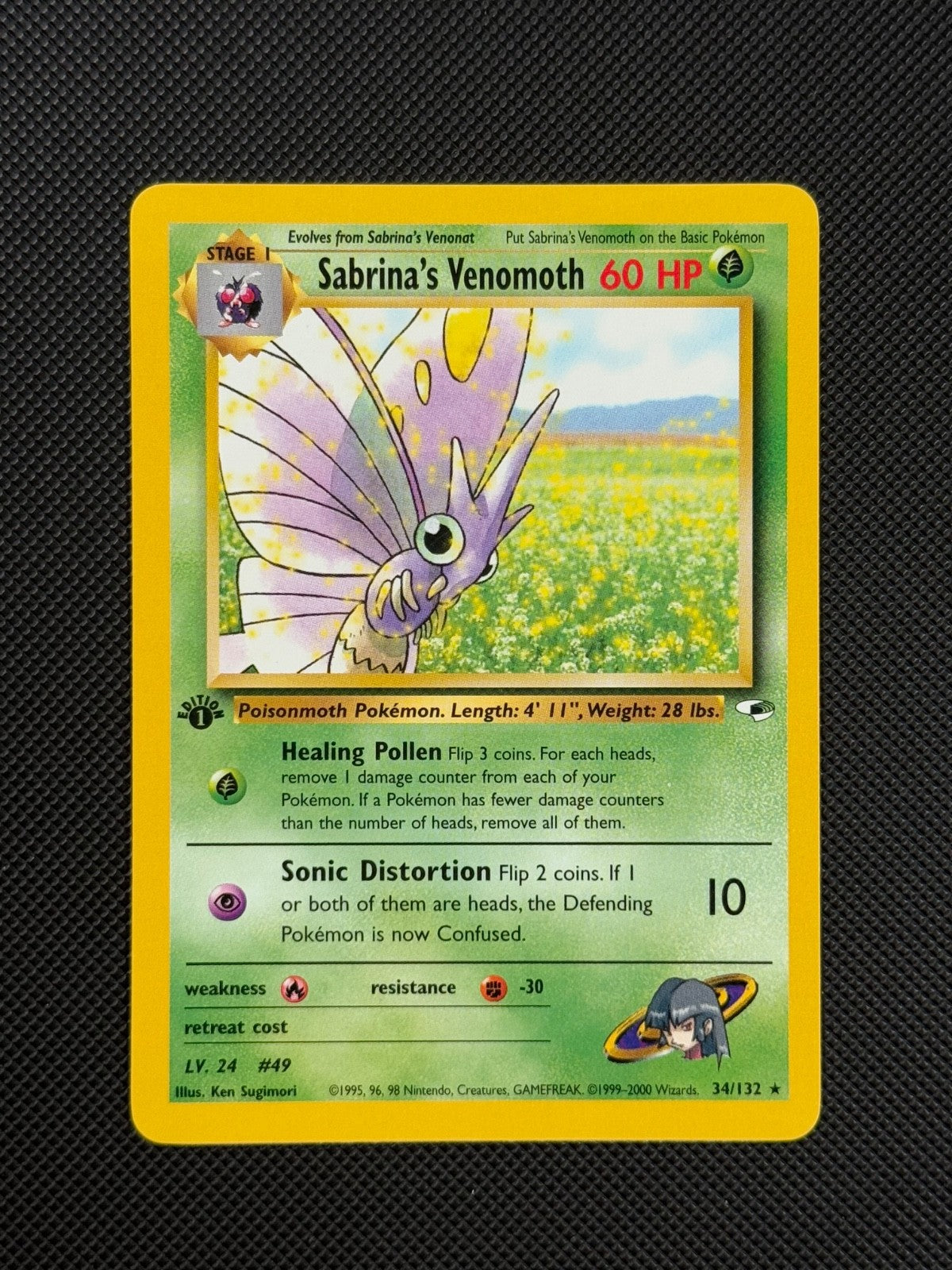 Pokémon Cards Sabrina's Venomoth 34/132 1ST EDITION Gym Heroes WOTC Rare1