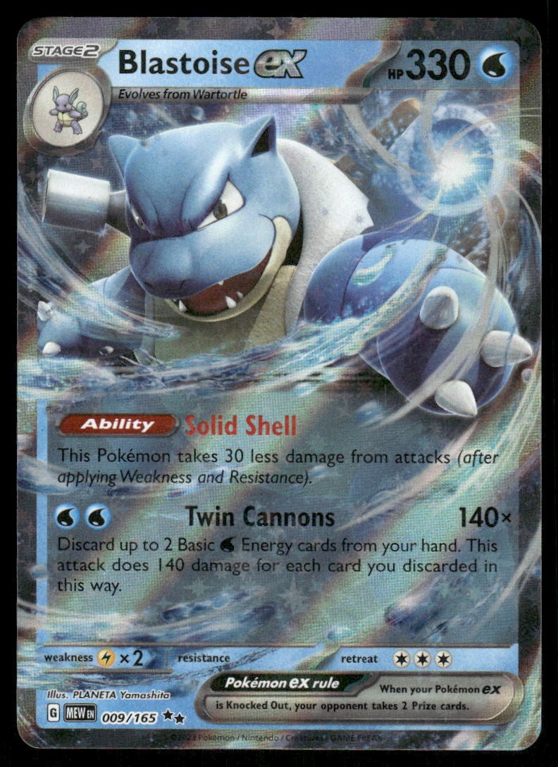 Pokemon Cards Blastoise ex 009/165 151 Double Rare NM *20