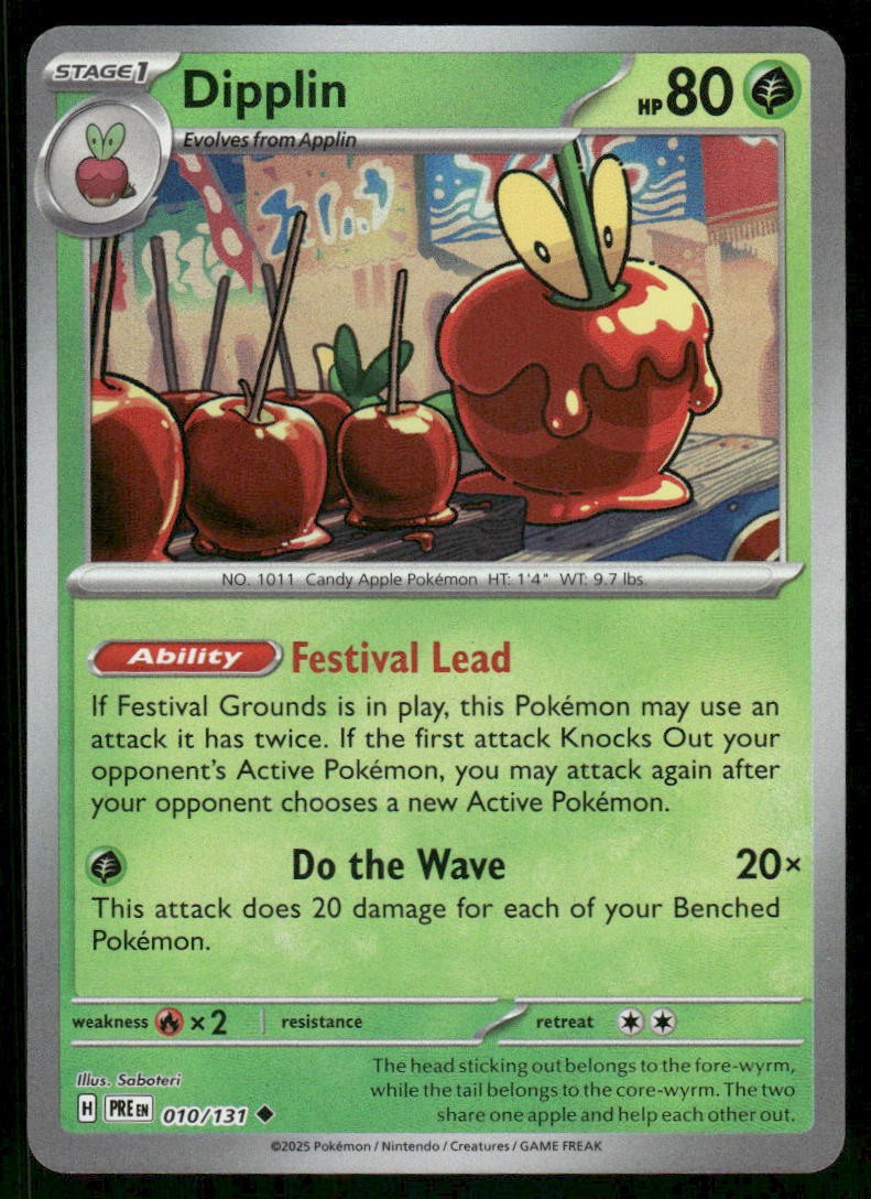 Pokemon Cards Dipplin 010/131 Prismatic Evolutions Masterball Uncommon NM0