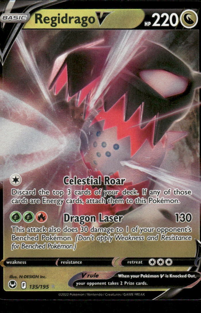 Pokemon Cards Regidrago V 135/195 Silver Tempest Holo Rare V NM *20