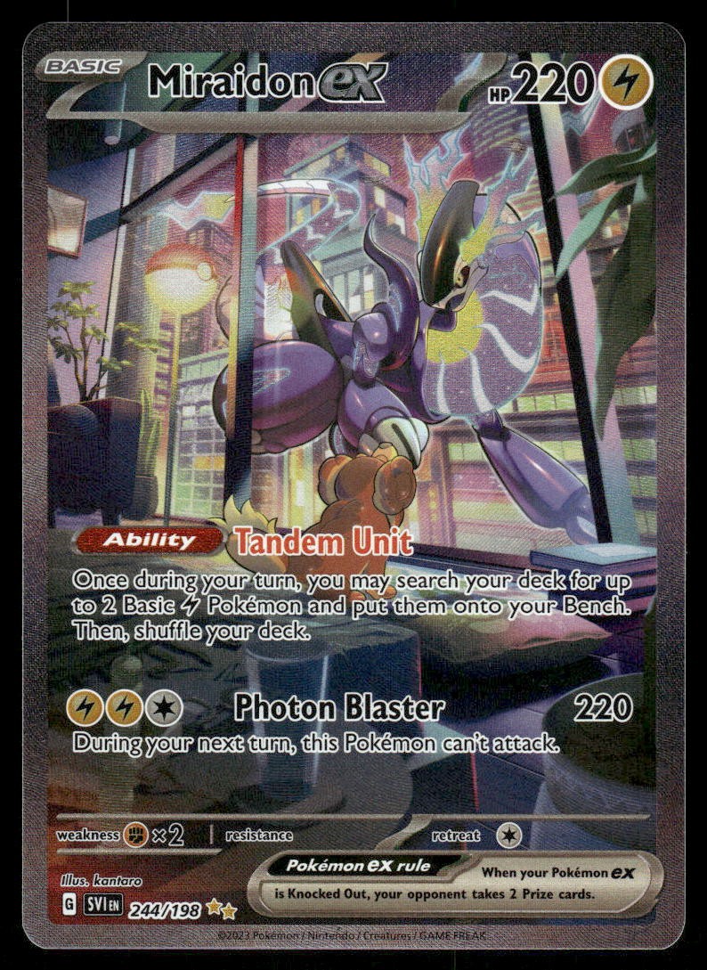 Pokemon Cards Miraidon ex 244/198 Scarlet & Violet Special Illustration Rare NM0