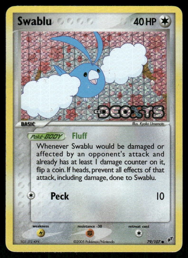 Pokemon Cards Swablu 79/107 Deoxys Common NM0