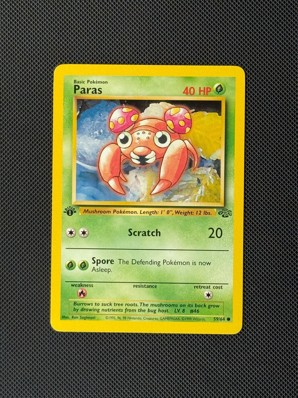 Paras 59/64 1st Edition Pokémon Card Jungle Common WOTC NM0