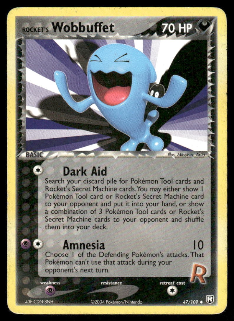 Pokemon Cards Rocket's Wobbuffet 47/109 Team Rocket Returns Uncommon MP0