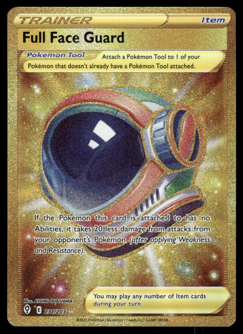 Pokemon Cards Full Face Guard 231/203 Evolving Skies Secret Rare NM0