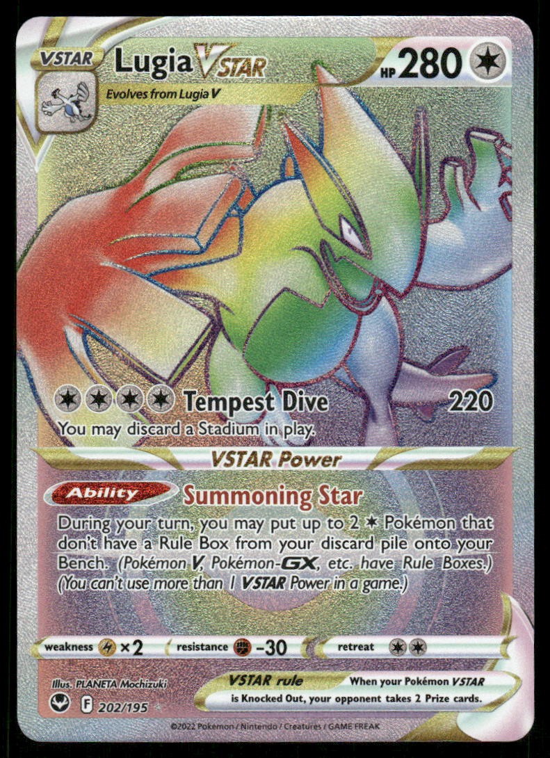 Pokemon Cards Lugia VSTAR 202/195 Silver Tempest Rare Rainbow NM0
