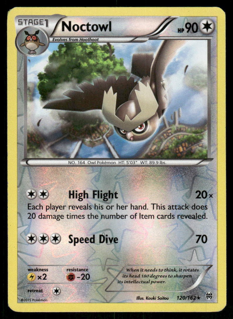 Pokemon Cards Noctowl 120/162 Reverse Holo BREAKthrough XY LP0