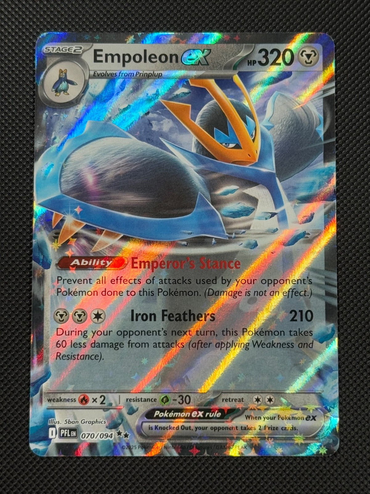 Empoleon ex 070/094 Pokémon Card Mega Phantasmal Flames Holo Rare0