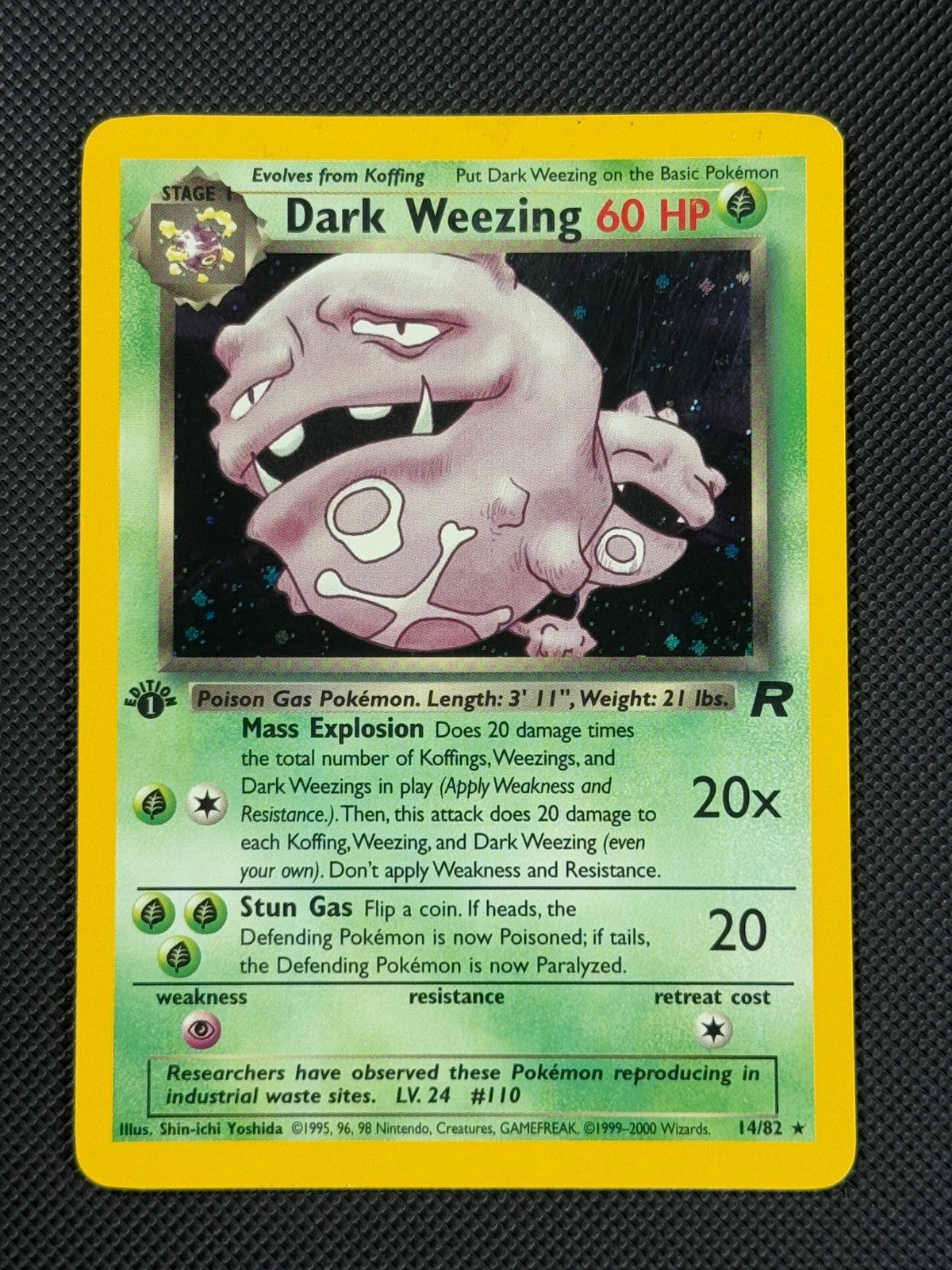 Dark Weezing 14/82 1ST EDITION Pokémon Card Team Rocket Holo Rare0