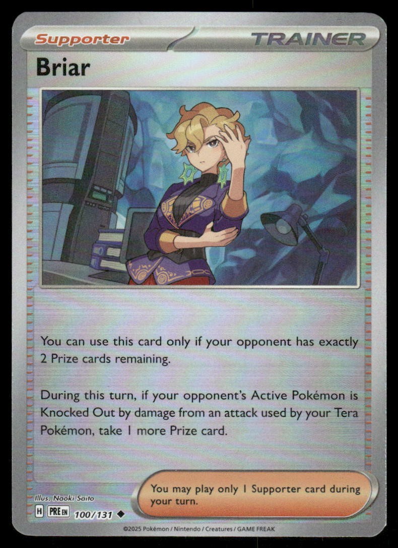 Pokemon Cards Briar 100/131 Reverse Holo Prismatic Evolutions Uncommon NM *30