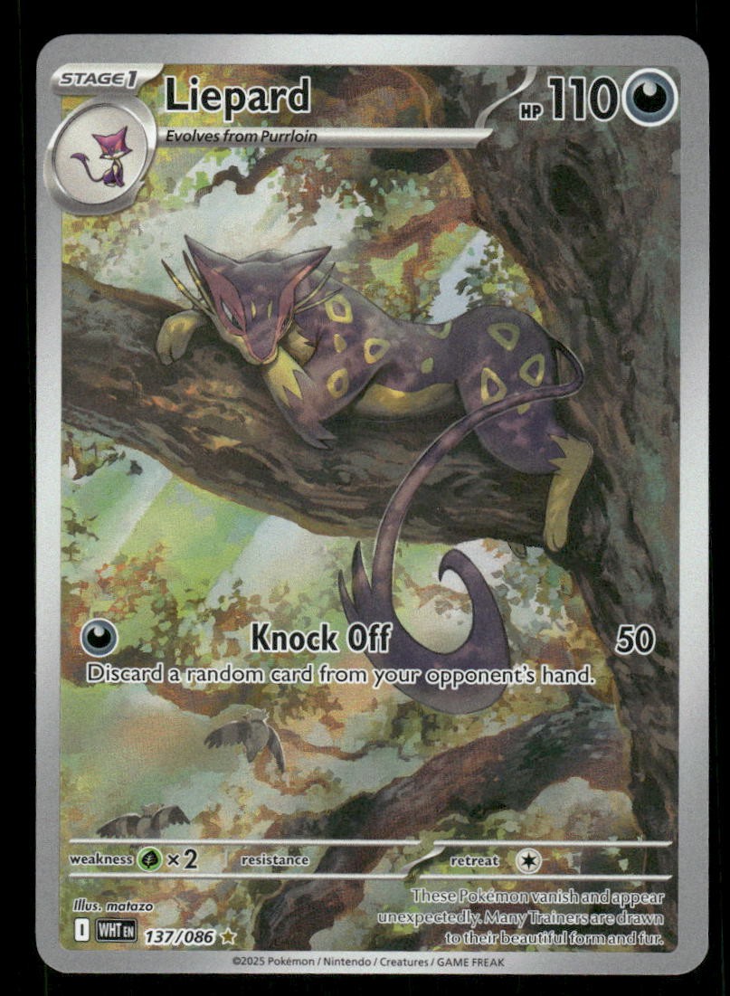 Pokemon Cards Liepard 137/086 White Flare Illustration Rare NM0