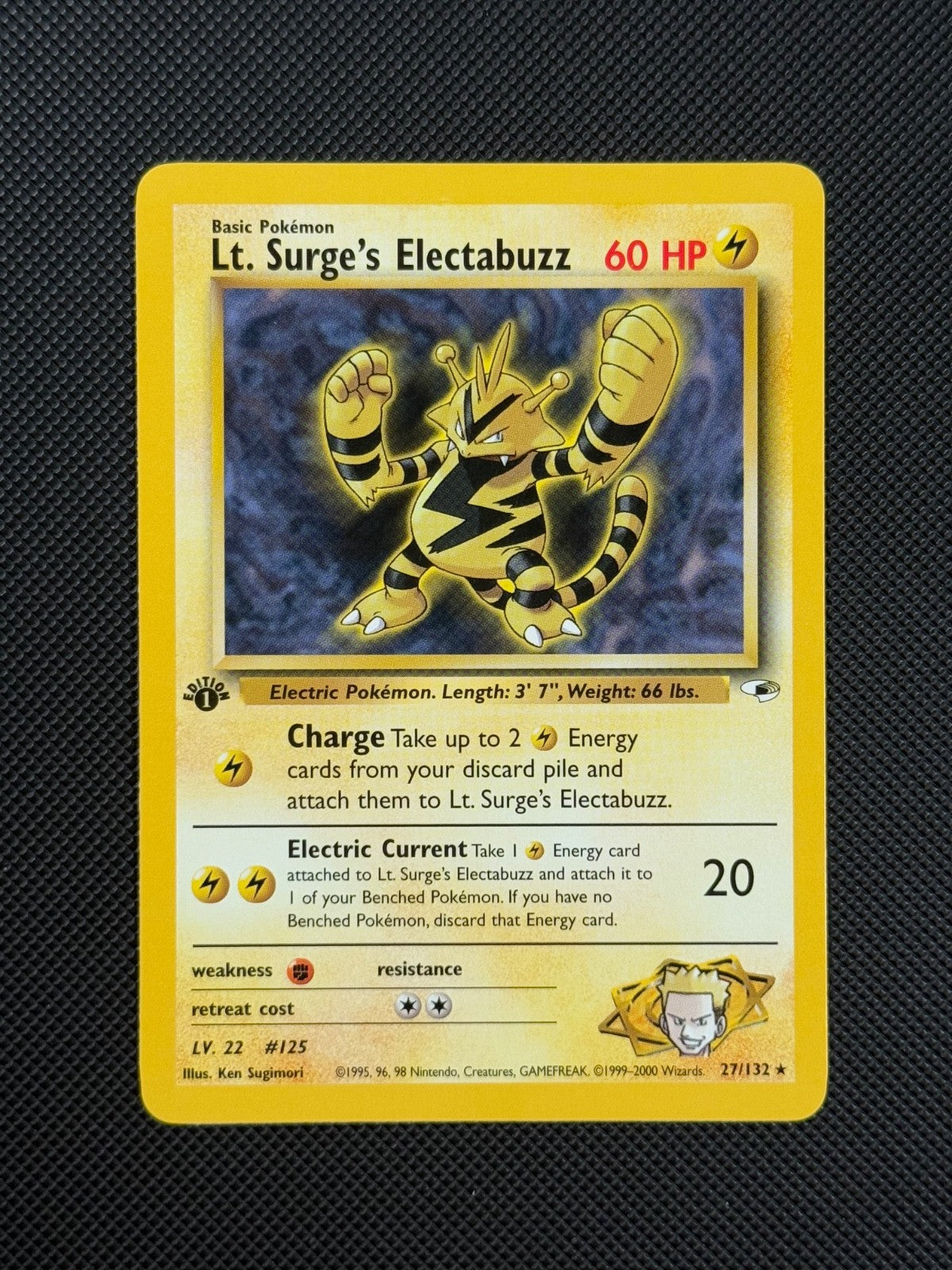 Pokémon Cards Lt. Surge's Electabuzz 27/132 1ST EDITION Gym Heroes WOTC Rare1
