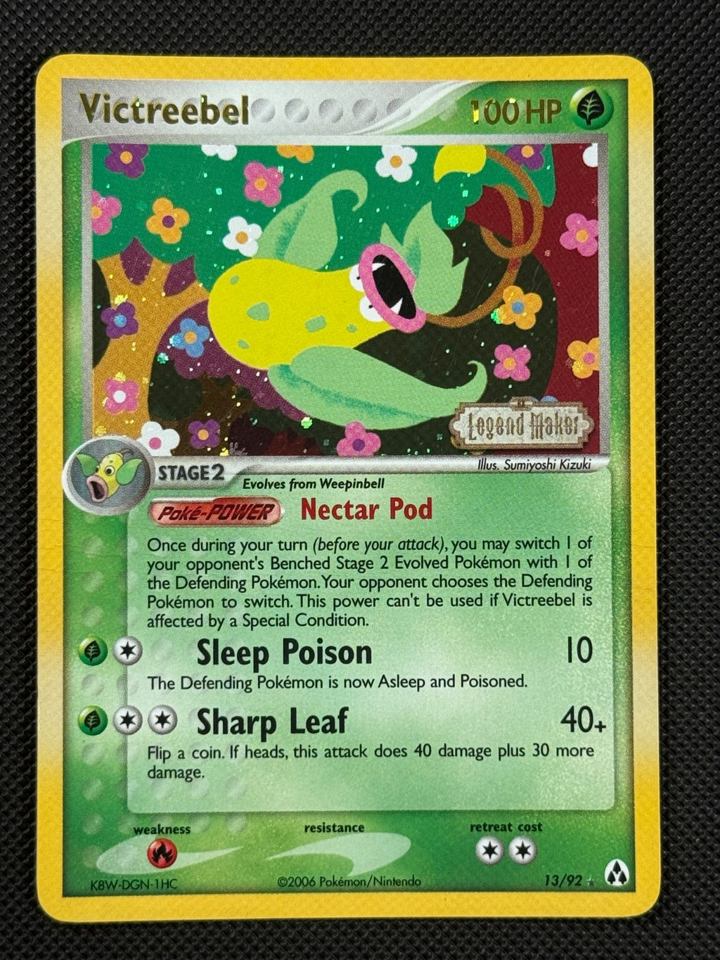 Victreebel 13/92 STAMPED Pokémon Card EX Legend Maker Reverse Holo Rare 0