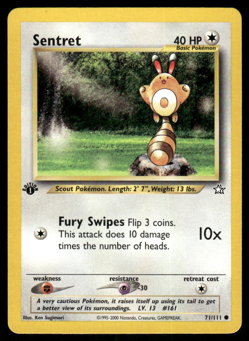 Pokemon Cards Sentret 71/111 1ST EDITION Neo Genesis WOTC Common NM0